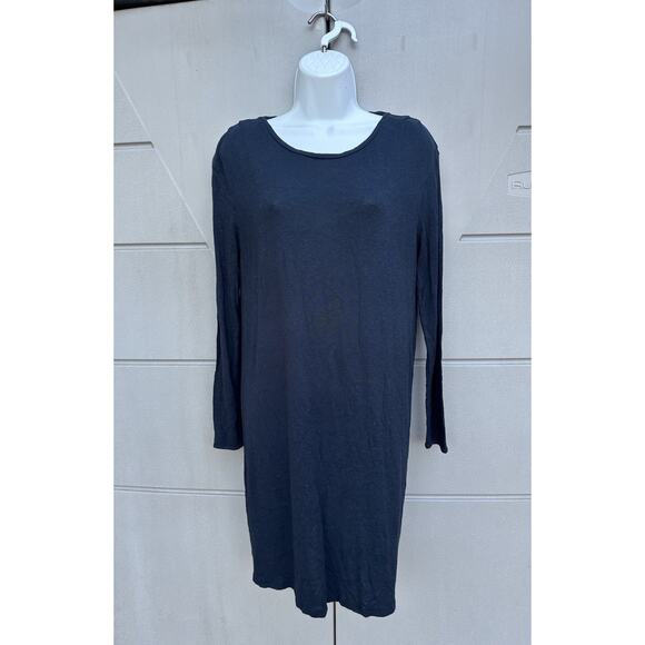 A.P.C Black Knit Long Sleeves Shift Dress Sz S Basic Quiet Luxury Minimalist Chi - Picture 2 of 10